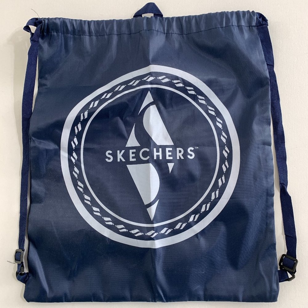 SKECHERS Brand New Unisex Drawstring Backpack Blue 100% Polyester Lightweight